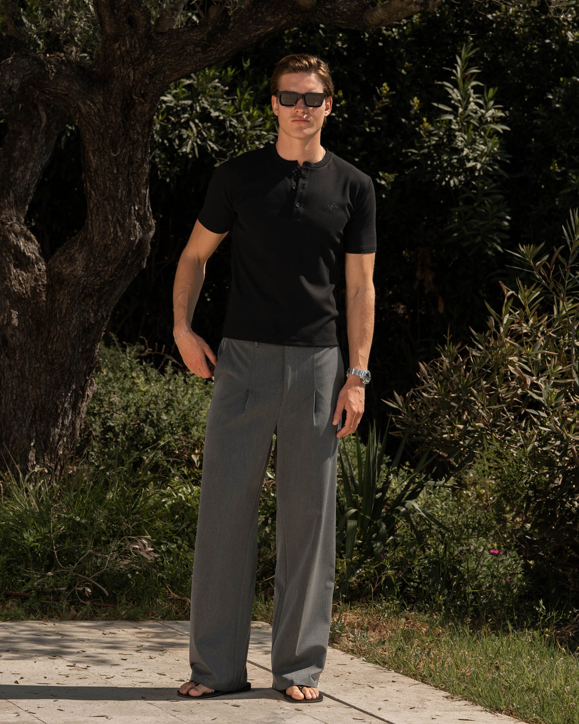 Henley Short Sleeve Black